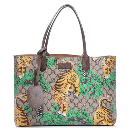 Gucci GG Supreme Monogram Bengal Medium Shopping Tote Beige Yard 1 of 8