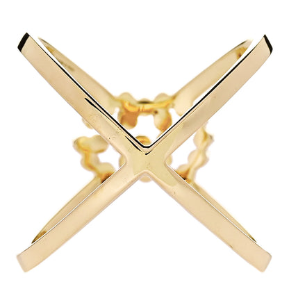 Gucci 18K Yellow Gold Diamond Running G Cross Ring 50 5.25 3 of 5