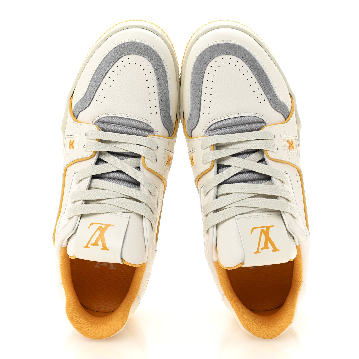 Louis Vuitton Calfskin LV Trainer Sneakers 38.5 Yellow 1741970
