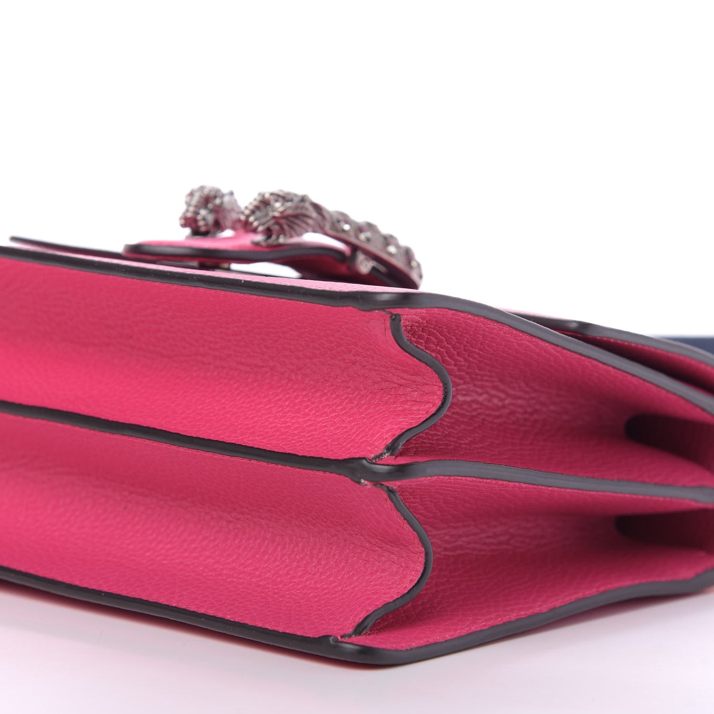 Dollar Calfskin Crystal Web Medium Dionysus Bamboo Top Handle Bag Box Pink Black Diamond