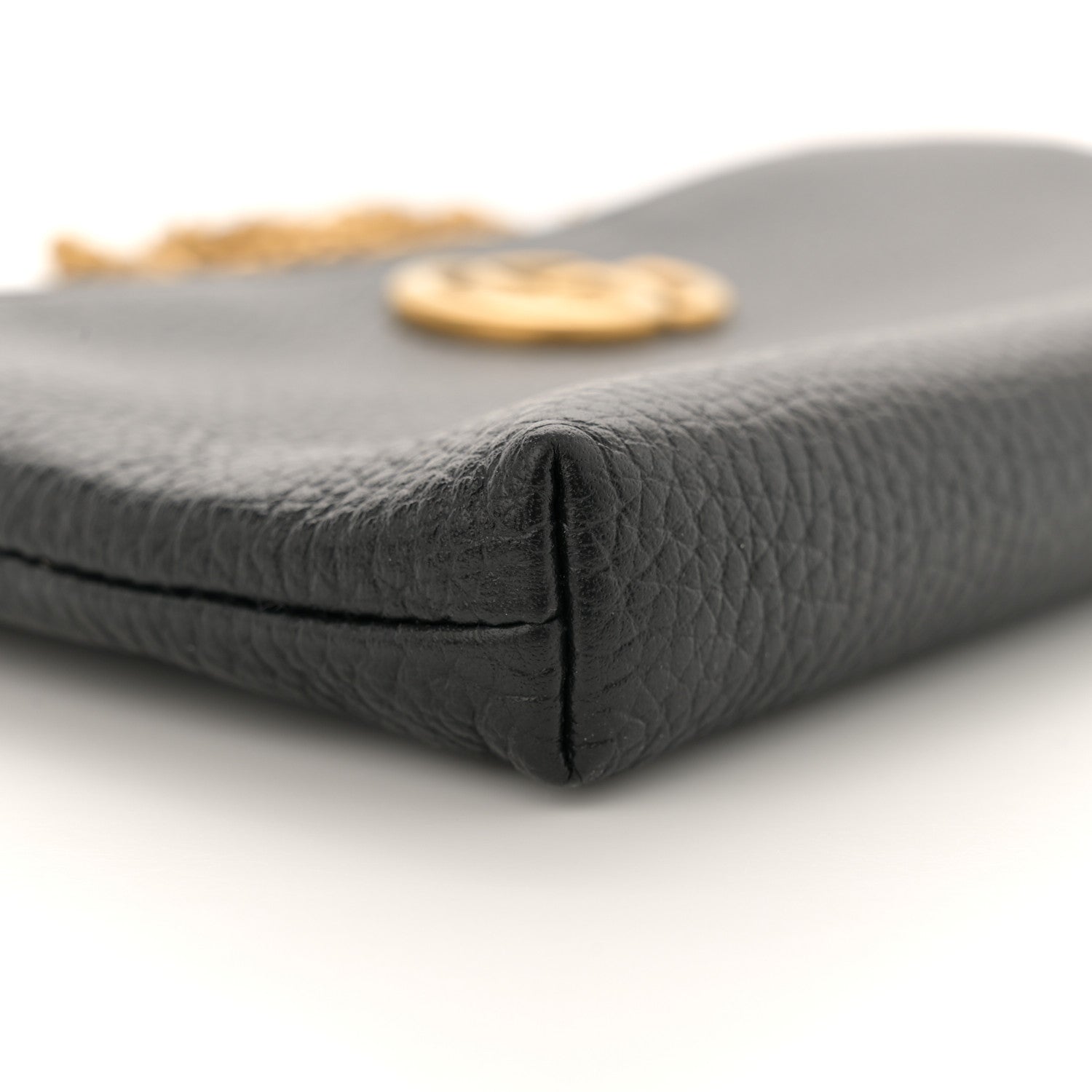 Gucci Pebbled Calfskin GG Marmont Zip Chain Bag Black 9 of 10