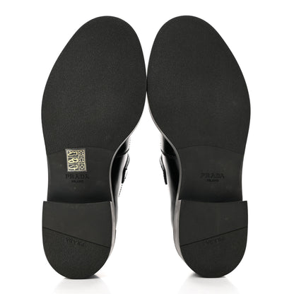 Prada Spazzolato Mary Jane T Strap 40mm Loafers 38 Black 5 of 10