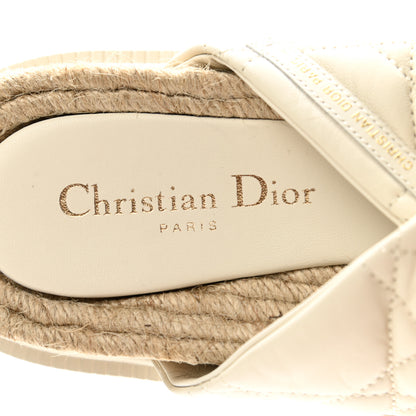 Christian Dior Calfskin Cannage Dtwist Espadrille Platform Sandals 39 White 7 of 9