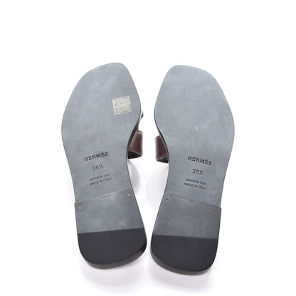 Hermes Metallic Nappa Oran Sandals 38.5 Or Vieilli 5 of 8