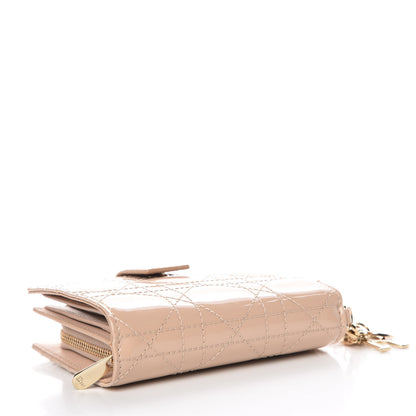Christian Dior Patent Cannage Lady Dior Eden Wallet Beige 4 of 9