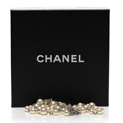 Chanel Crystal Pearl CC Long Necklace Silver 6 of 6