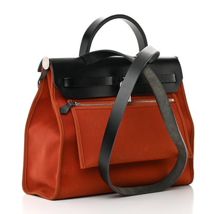 Hermes Vache Hunter Toile Herbag Zip 31 PM Cuivre Black 4 of 15