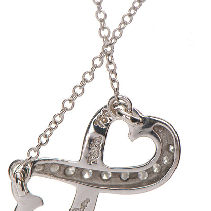 Tiffany 18K White Gold Diamond Paloma Picasso Double Loving Heart Necklace 9 of 11