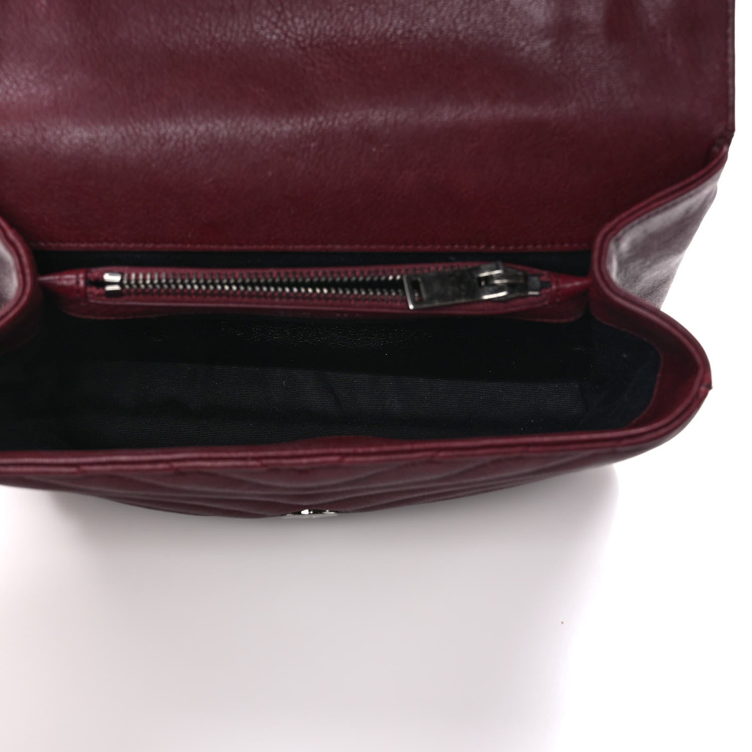 Saint Laurent Sheepskin Matelasse Chevron Monogram Medium College Bag Rouge Legion 5 of 12