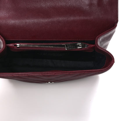 Saint Laurent Sheepskin Matelasse Chevron Monogram Medium College Bag Rouge Legion 5 of 12