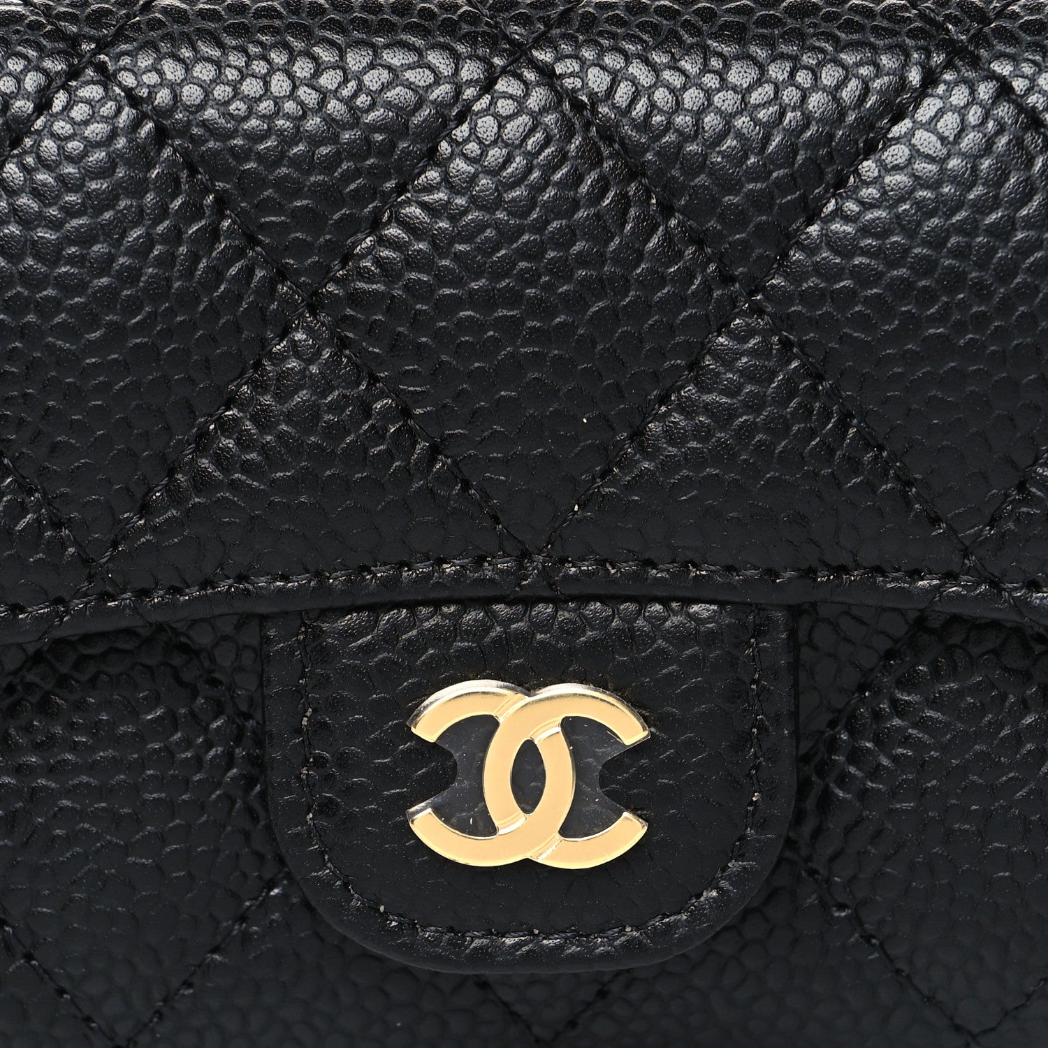 Chanel Caviar Quilted Flap Card Holder Wallet Black 9 of 12