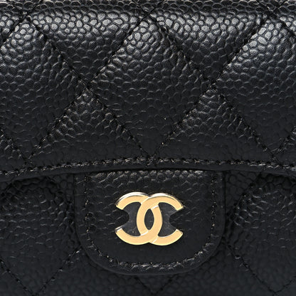 Chanel Caviar Quilted Flap Card Holder Wallet Black 9 of 12