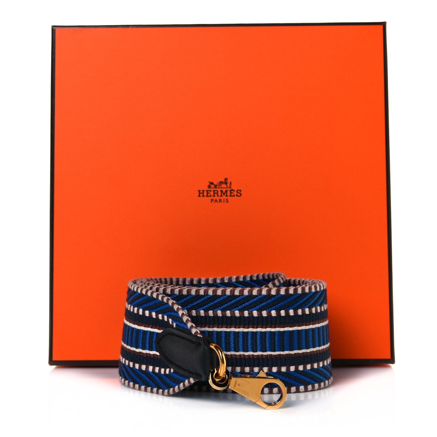 Toile Swift 50mm Sangle Cavale Shoulder Strap Bleu Zellige Indigo Black