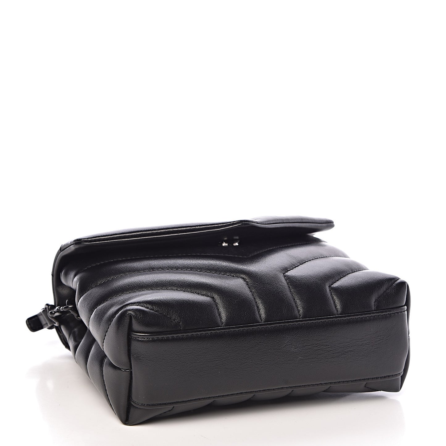 Calfskin Y Quilted Monogram Toy Loulou Crossbody Bag Black