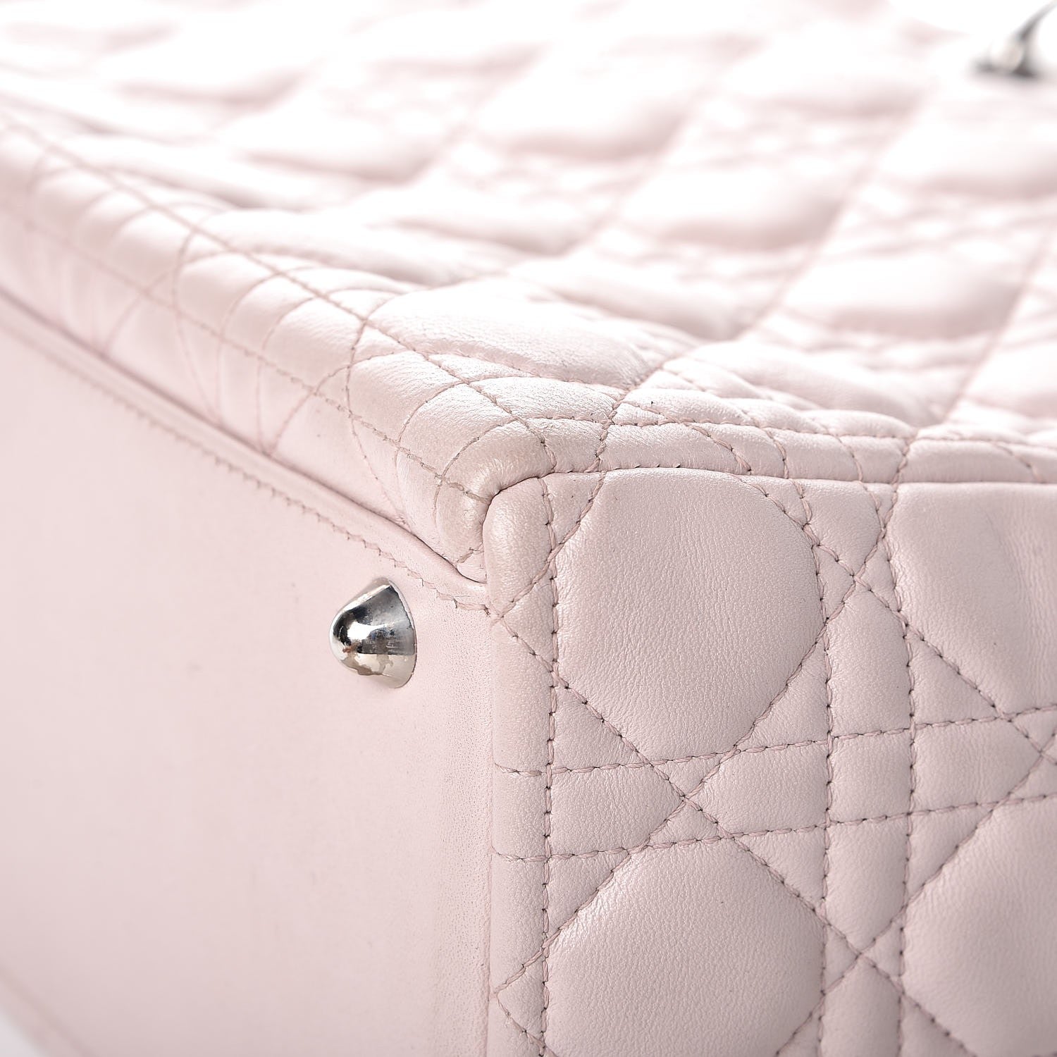 Christian Dior Lambskin Cannage Large Lady Dior Rose Poudre 14 of 15