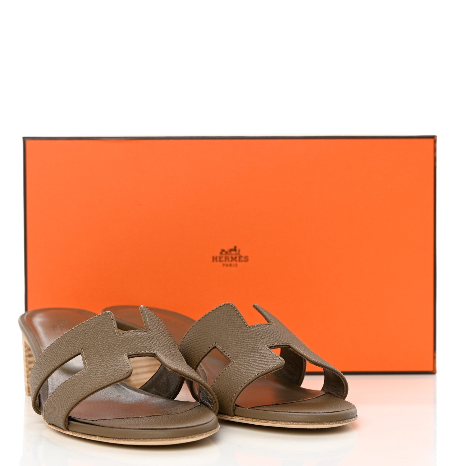 Hermes Epsom Oasis Sandals 38 Etoupe 17 of 18
