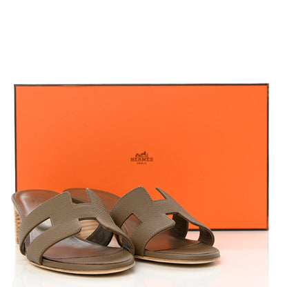 Hermes Epsom Oasis Sandals 38 Etoupe 17 of 18