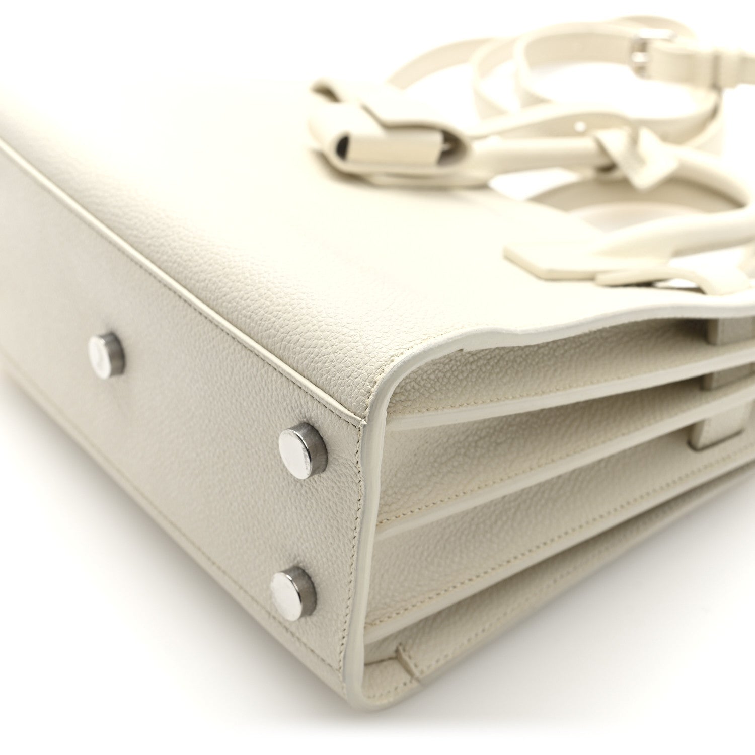 Saint Laurent Grained Calfskin Nano Sac de Jour Dove White 10 of 10