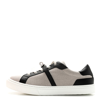 Hermes Calfskin Canvas Day Sneakers 39 Black White 1 of 9
