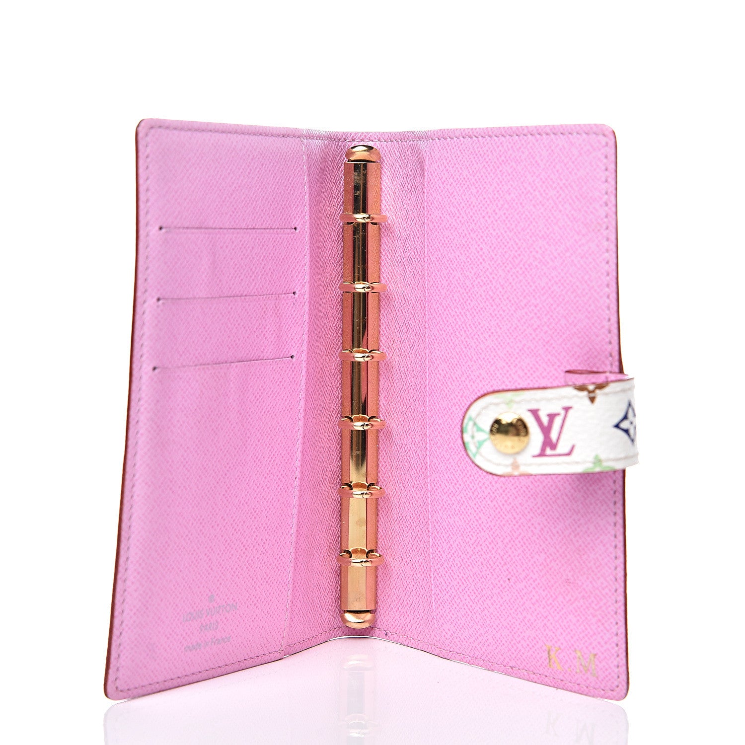 Louis Vuitton Monogram Multicolor Small Ring Agenda Cover White Litchi 4 of 7