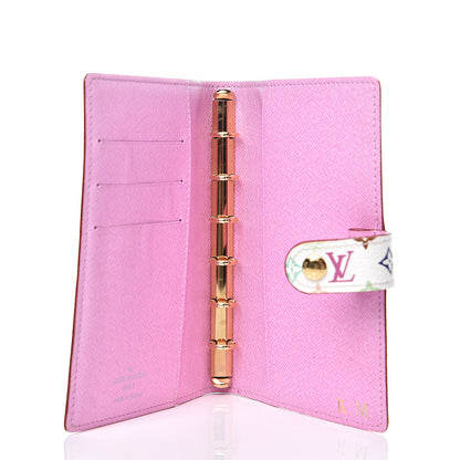 Louis Vuitton Monogram Multicolor Small Ring Agenda Cover White Litchi 4 of 7