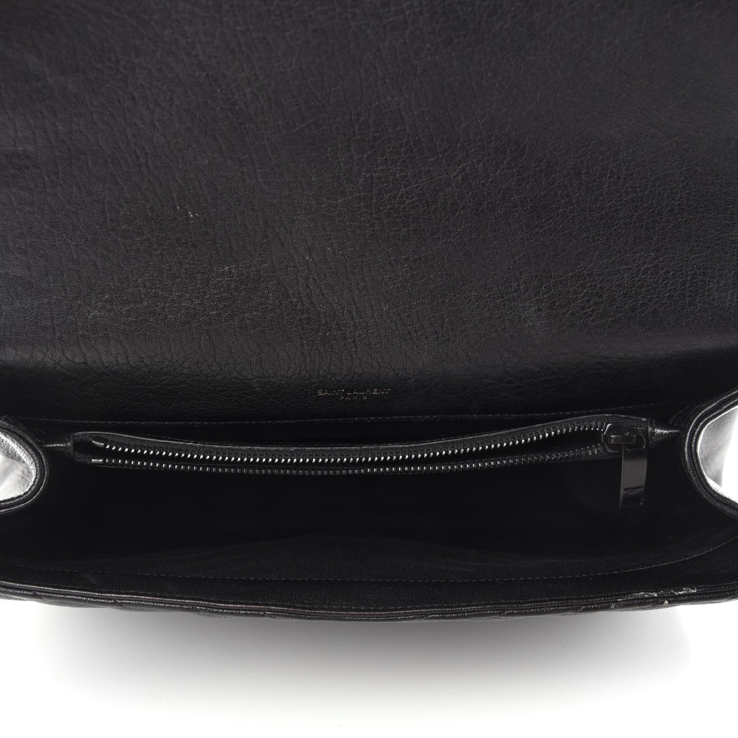 Saint Laurent Sheepskin Matelasse Chevron Monogram Monochrome Large College Satchel Black 5 of 11