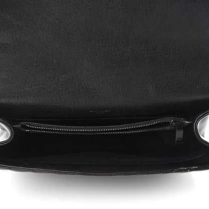 Saint Laurent Sheepskin Matelasse Chevron Monogram Monochrome Large College Satchel Black 5 of 11