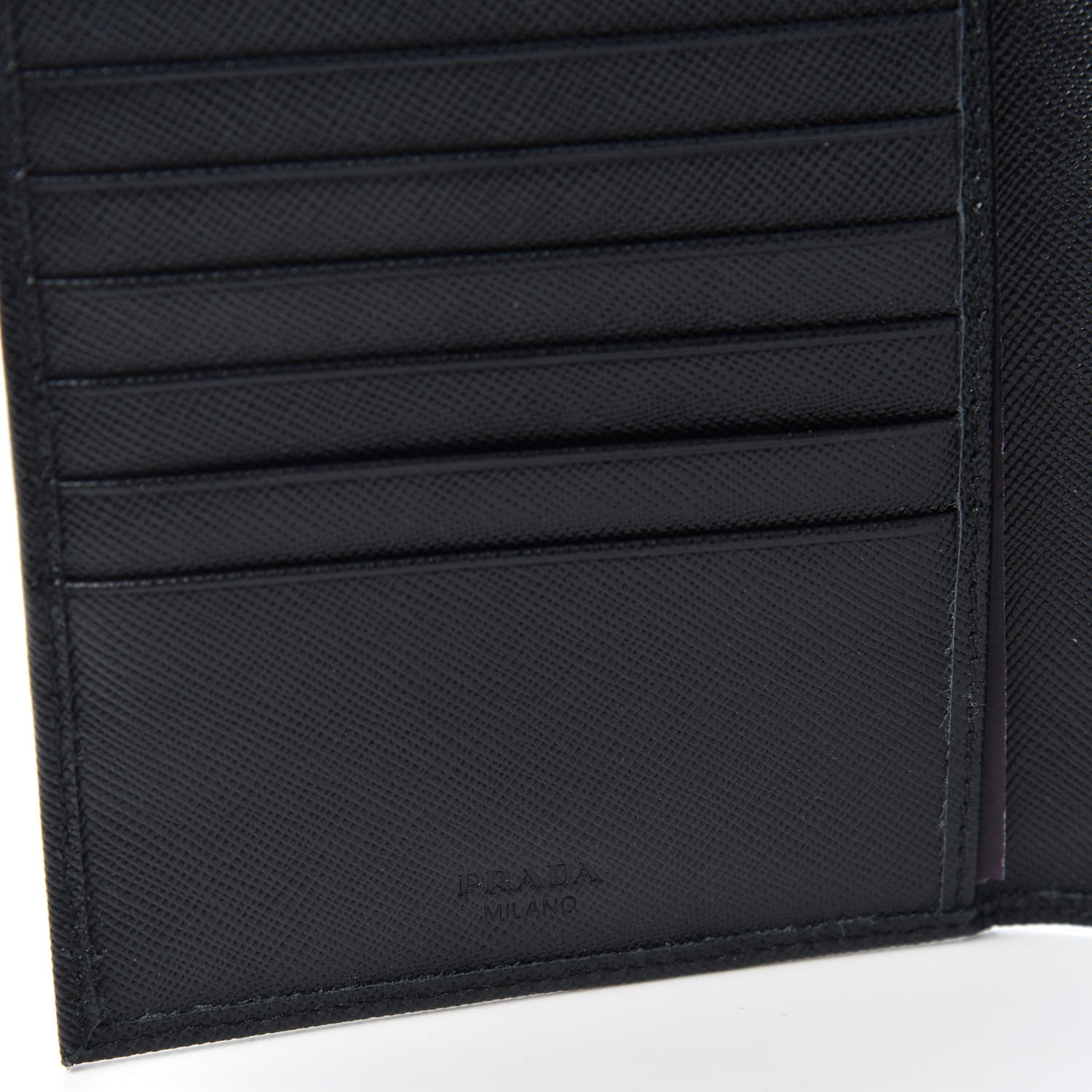 Prada Saffiano Metal Flap Wallet Black 6 of 7