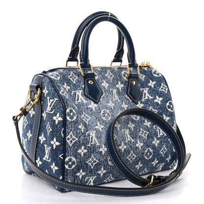 Louis Vuitton Monogram Jacquard Denim Speedy Bandouliere 25 Bleu 3 of 10