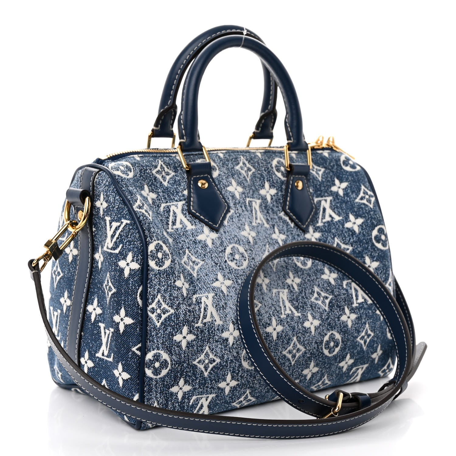 Louis Vuitton Monogram Jacquard Denim Speedy Bandouliere 25 Bleu 3 of 10