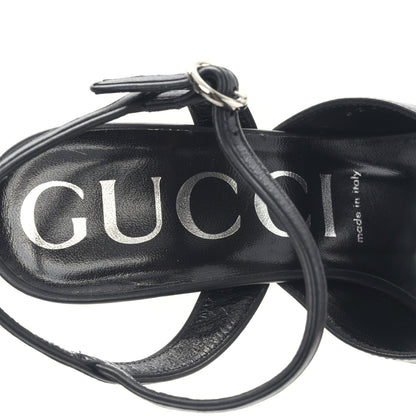 Gucci Malaga Kid Webby Crossover High Heel Sandals 39 Black 7 of 8