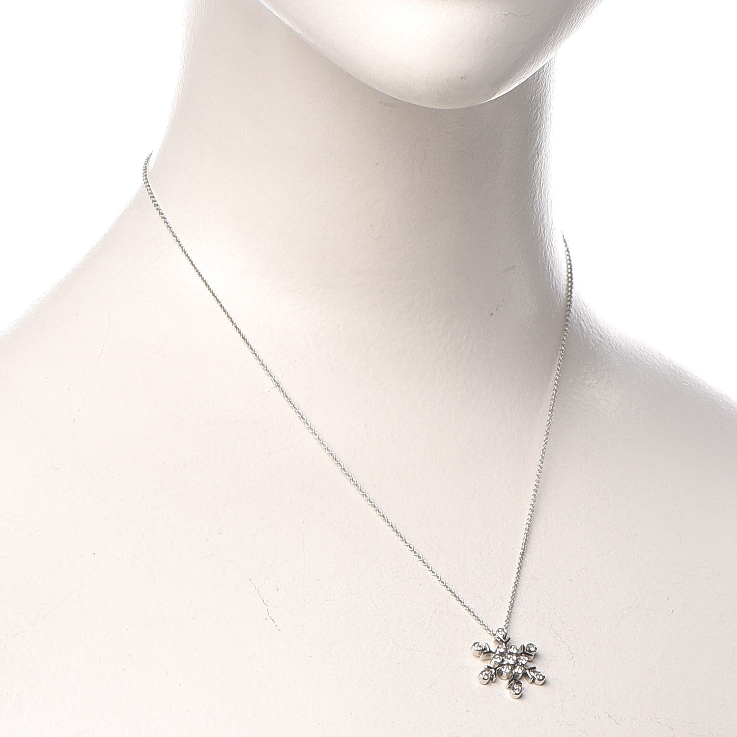 Tiffany Platinum Diamond Snowflake Pendant Necklace 2 of 7