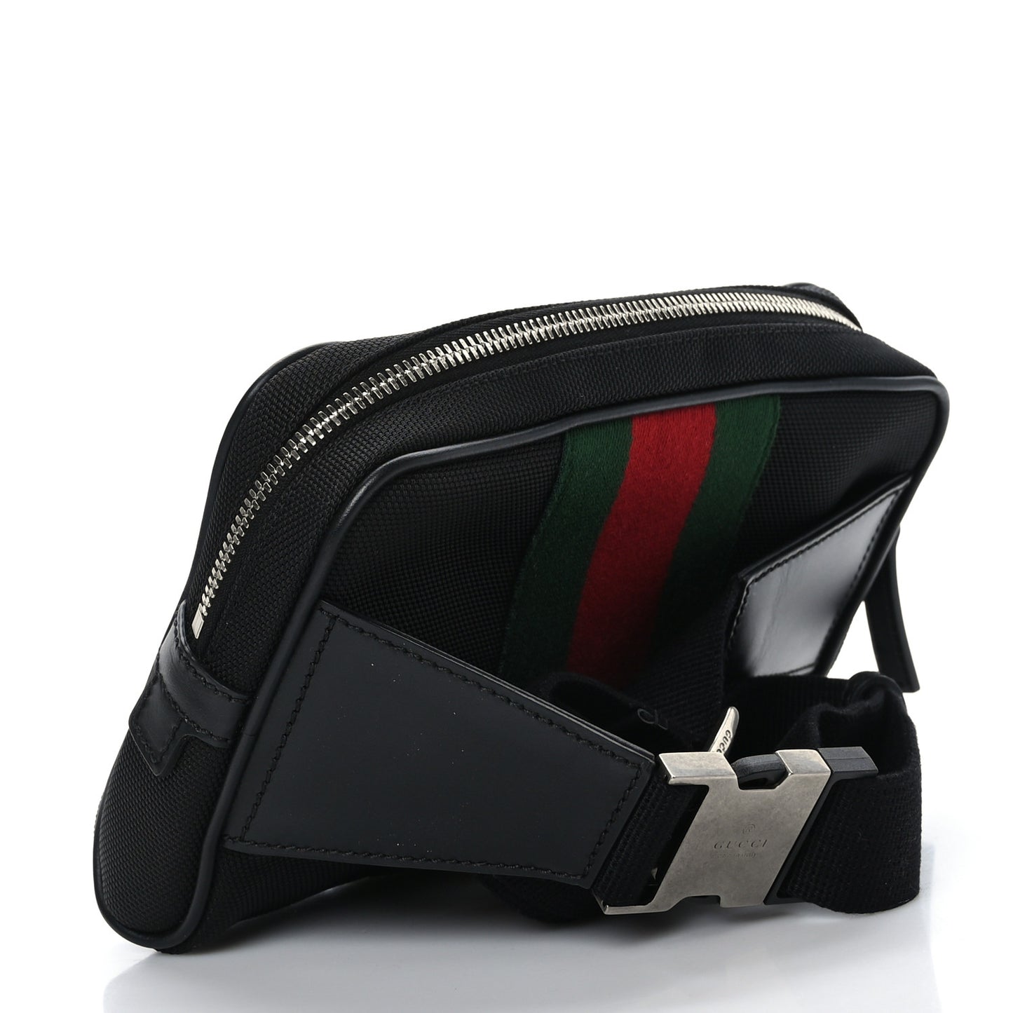 Canvas Web Slim Belt Bag Black