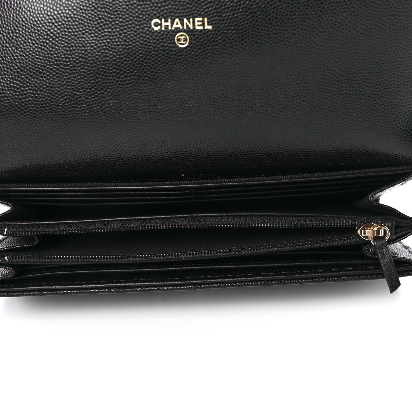 Caviar Quilted Large Boy Gusset Flap Wallet Black