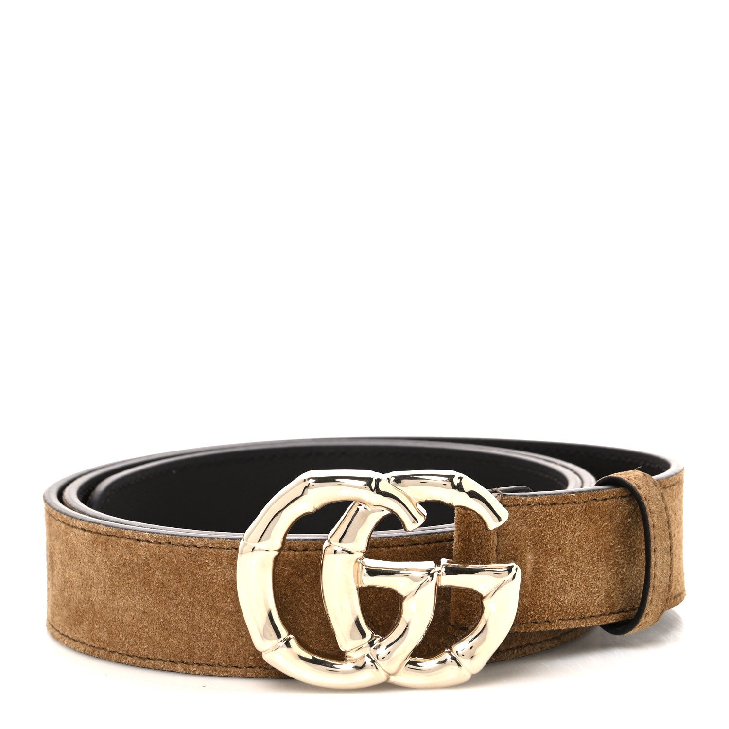 Gucci Suede Cudu Bamboo GG 30mm Belt 90 36 Pepper Brown 1 of 5