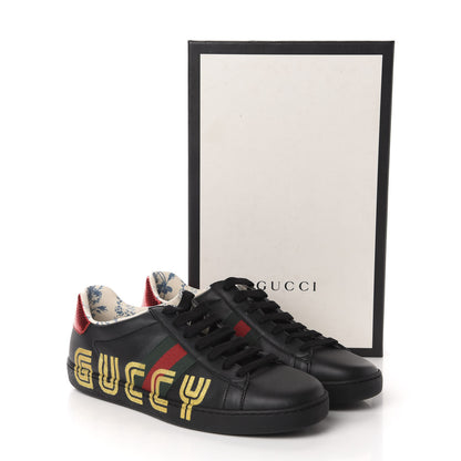 Gucci X SEGA Calfskin Ayers Web Guccy Womens Ace Sneakers 39 Black 10 of 10