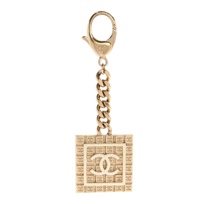 Chanel Metal Enamel CC Key Chain Charm Gold 1 of 4