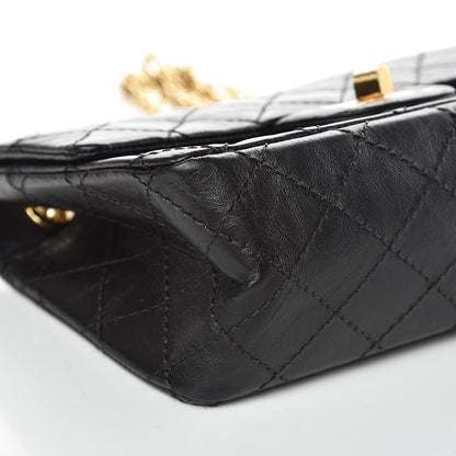 Chanel Aged Calfskin Quilted 2.55 Reissue Mini Flap Black 8 of 10