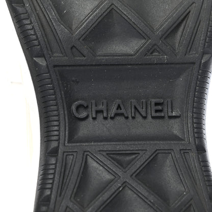 Chanel Velvet Calfskin Mixed Fibers CC Sneakers 37 Ivory Black 6 of 8