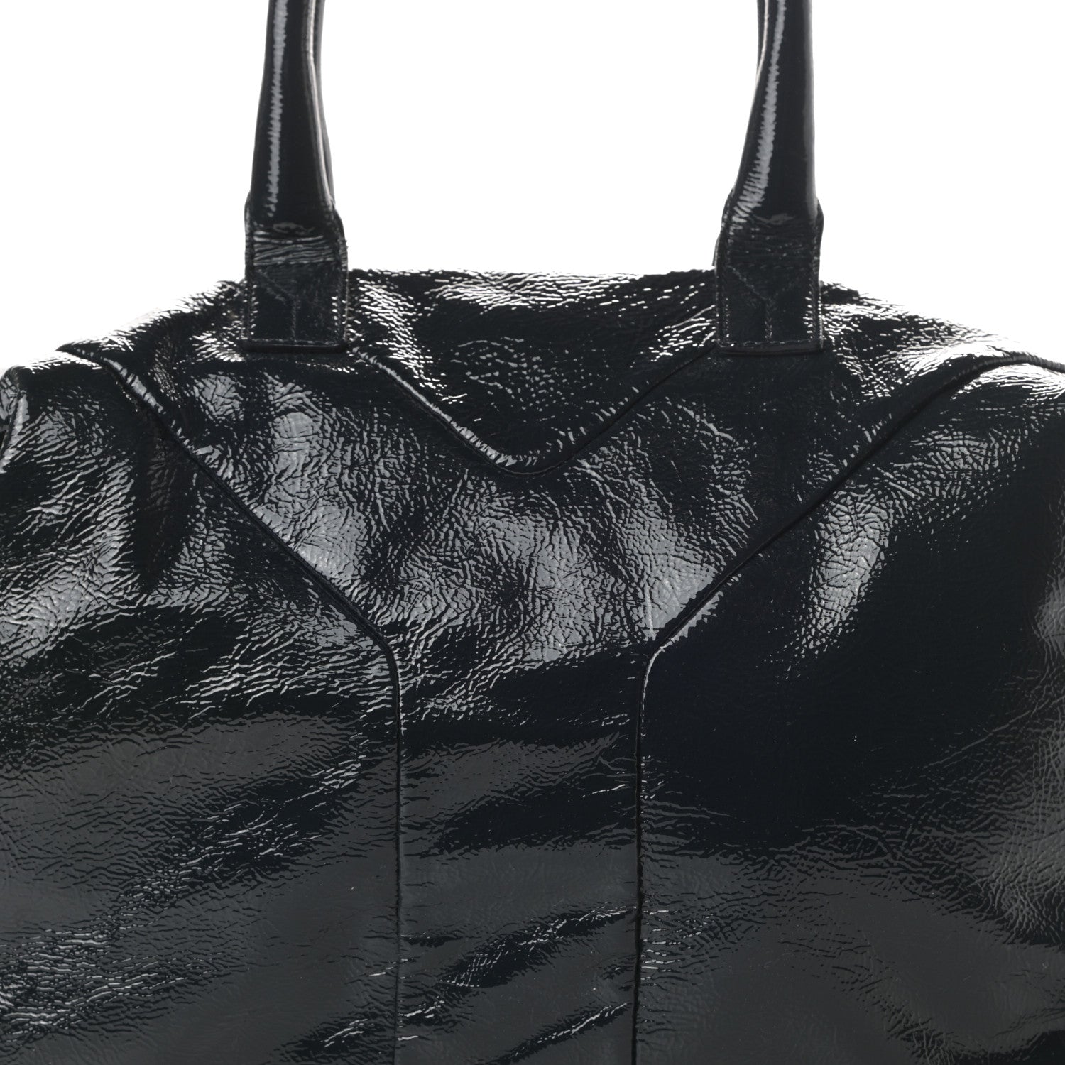 Saint Laurent Textured Patent Medium Easy Sac Navy 8 of 14