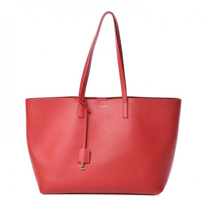 Saint Laurent Calfskin Large Shopping Tote Red 1 of 10