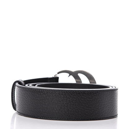 Gucci Textured Dollar Calfskin Nickel Double G 40mm Belt 110 44 Black 3 of 5
