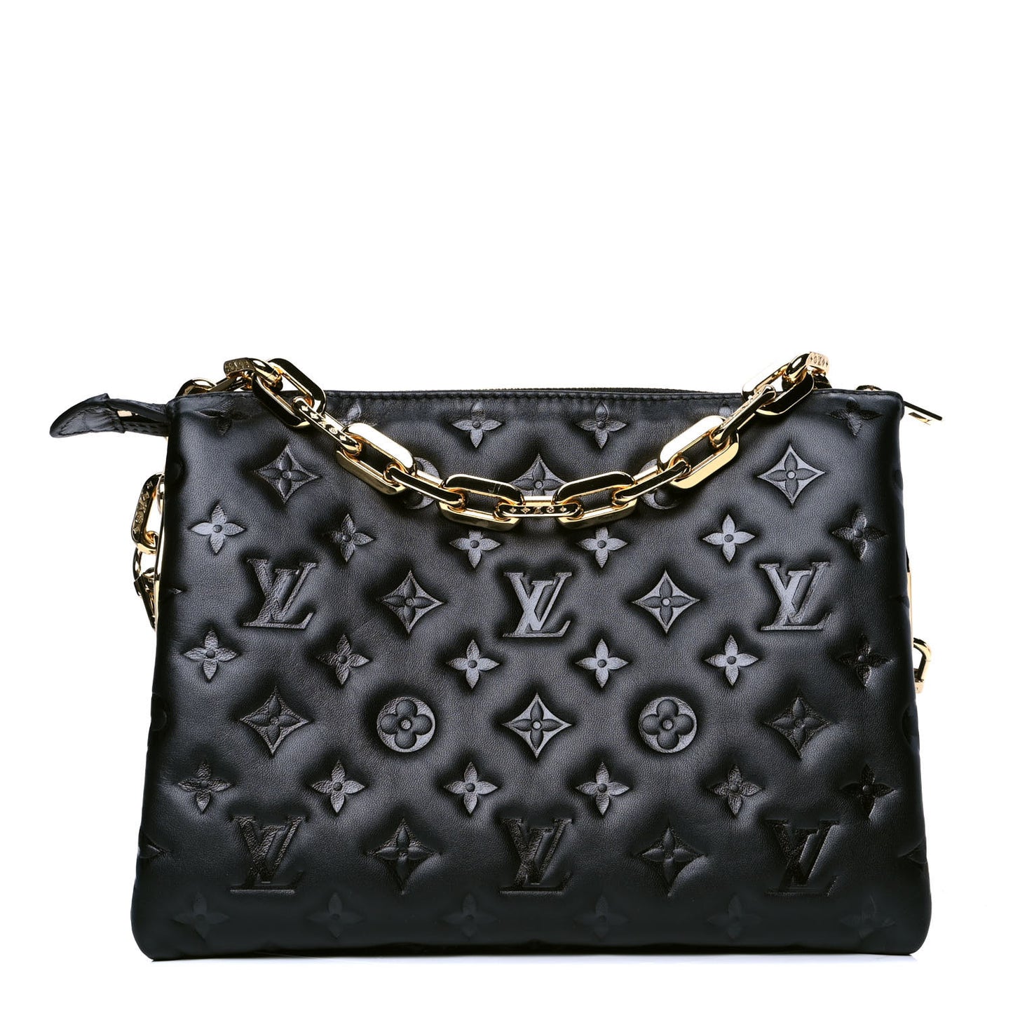 Lambskin Embossed Monogram Coussin PM Black