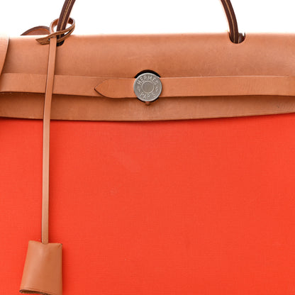 Hermes Toile Vache Hunter Herbag Zip 31 PM Orange Natural 9 of 20