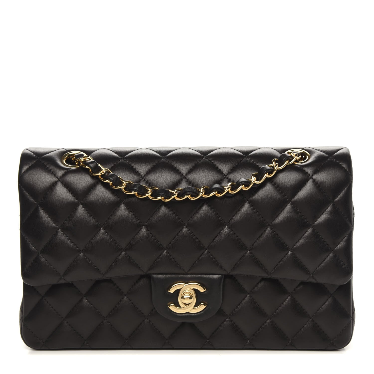 Chanel Lambskin Quilted Medium Double Flap Black 1 of 14