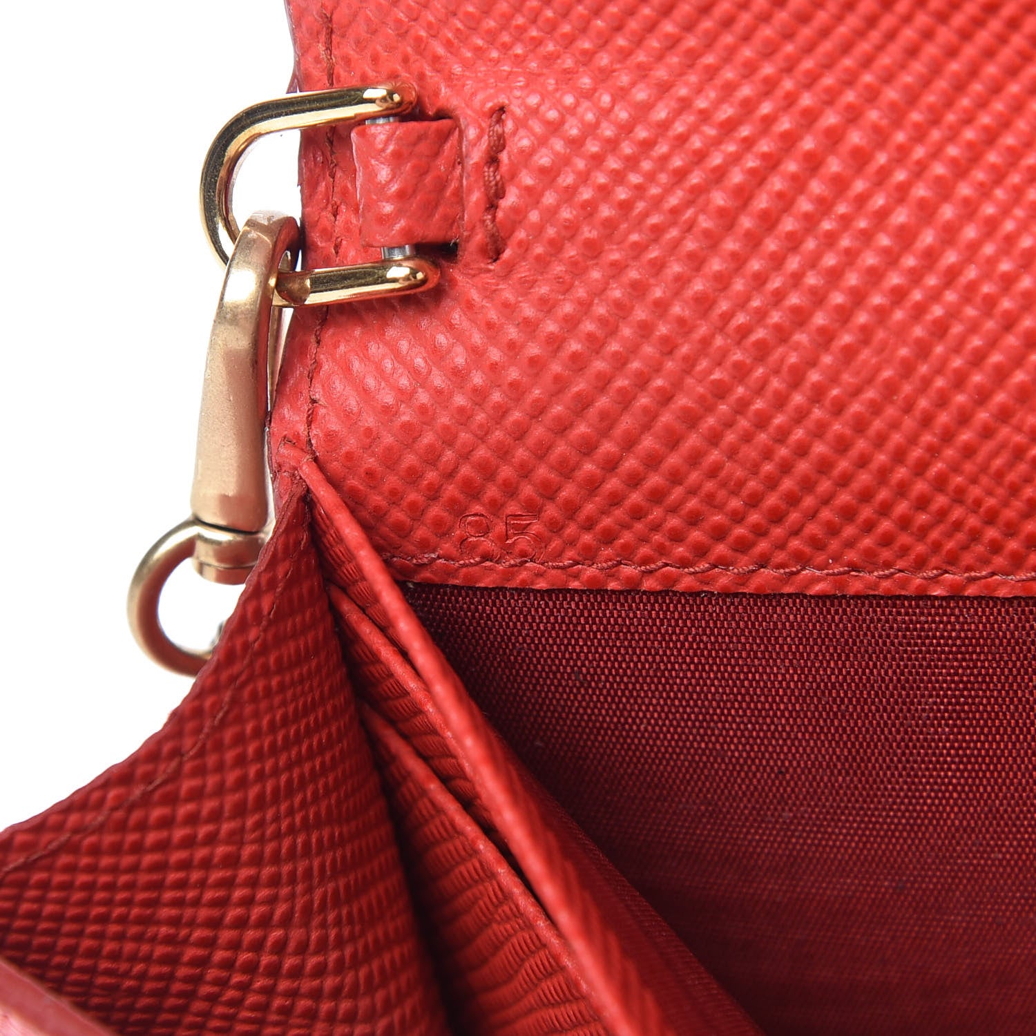 Prada Saffiano Cuir Chain Wallet Lacca 10 of 15