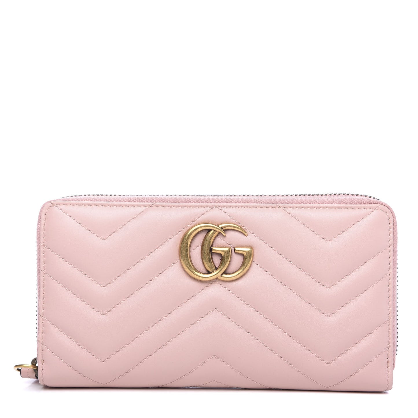 Calfskin Matelasse GG Marmont Zip Around Wallet Perfect Pink