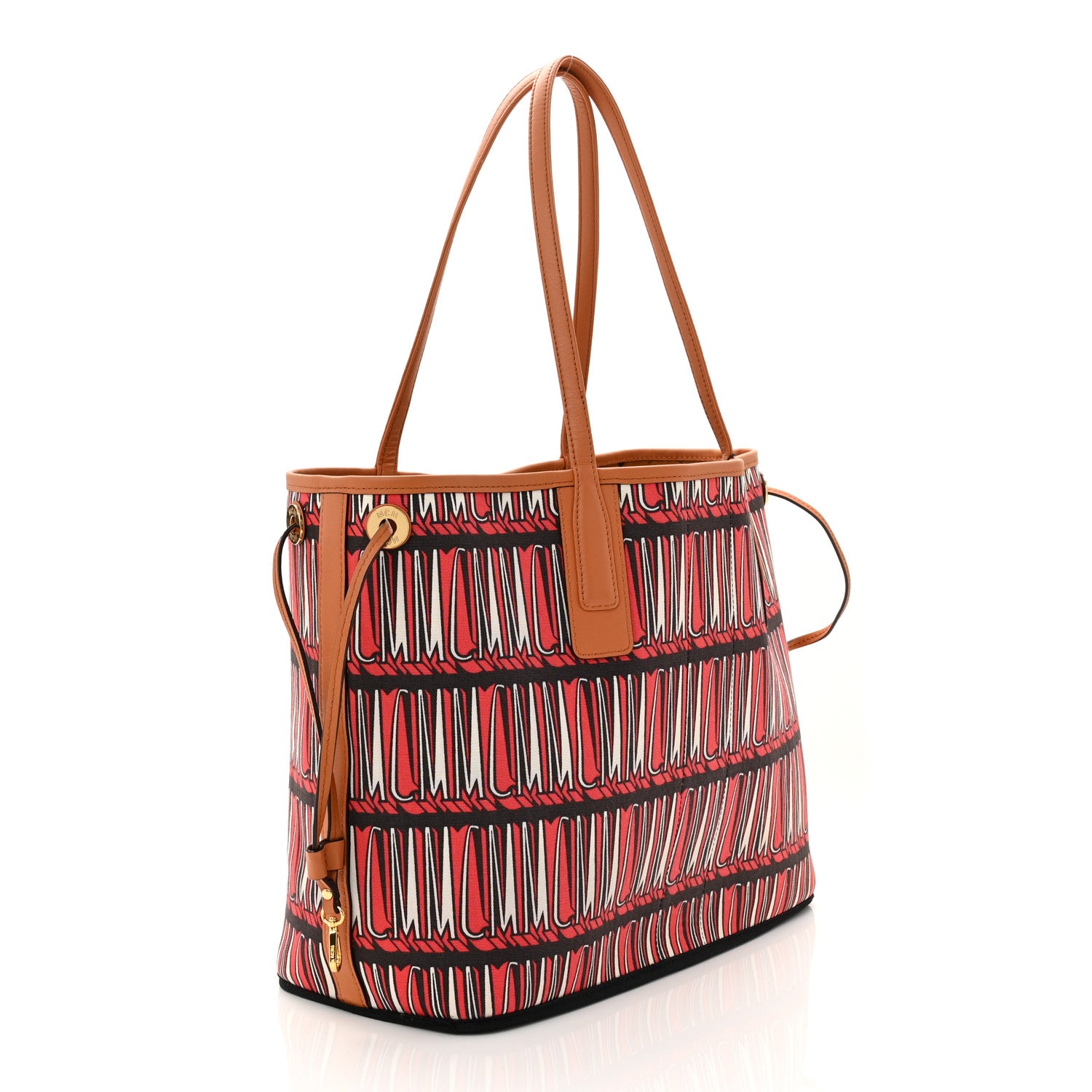 MCM Visetos Medium Liz Reversible Shopper Tote Cognac 5 of 15