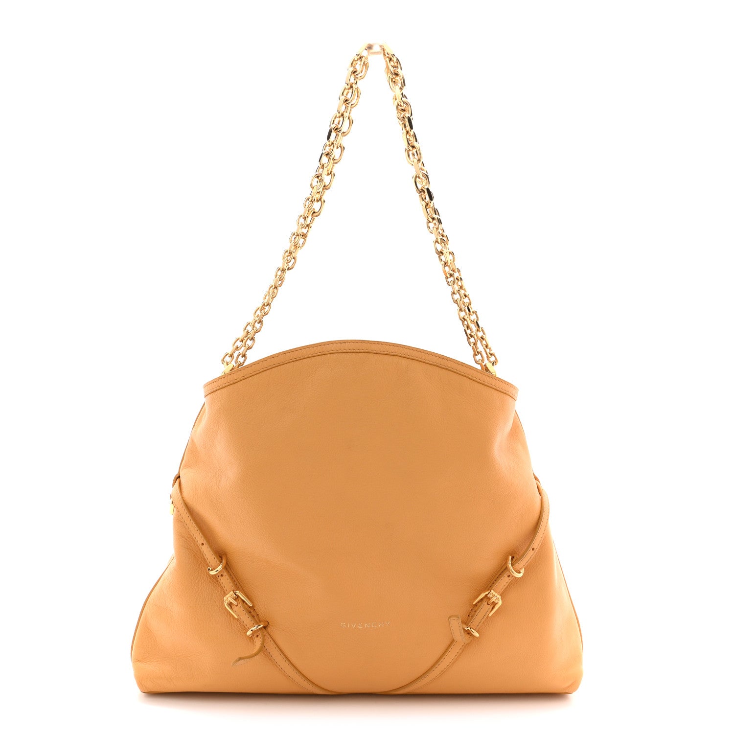 Givenchy Tumbled Calfskin Medium Voyou Bag Mustard 1 of 12
