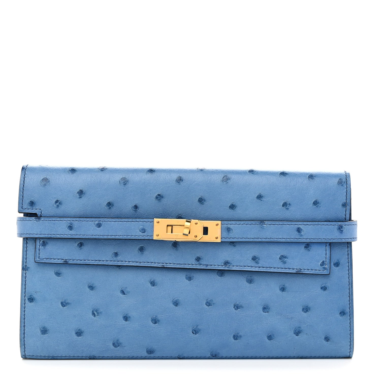 Hermes Ostrich Kelly Longue Wallet Mykonos 1 of 7